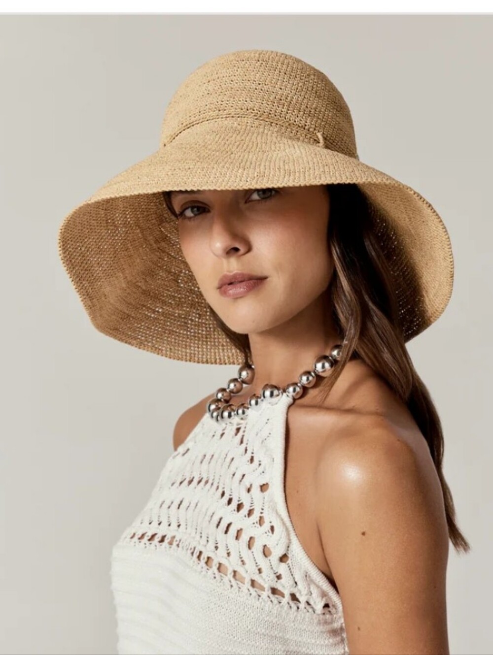 Helen Kaminski Natural Raffia Provence 12 Wide-Brim Sun Hat with Tie - Picture 3 of 8